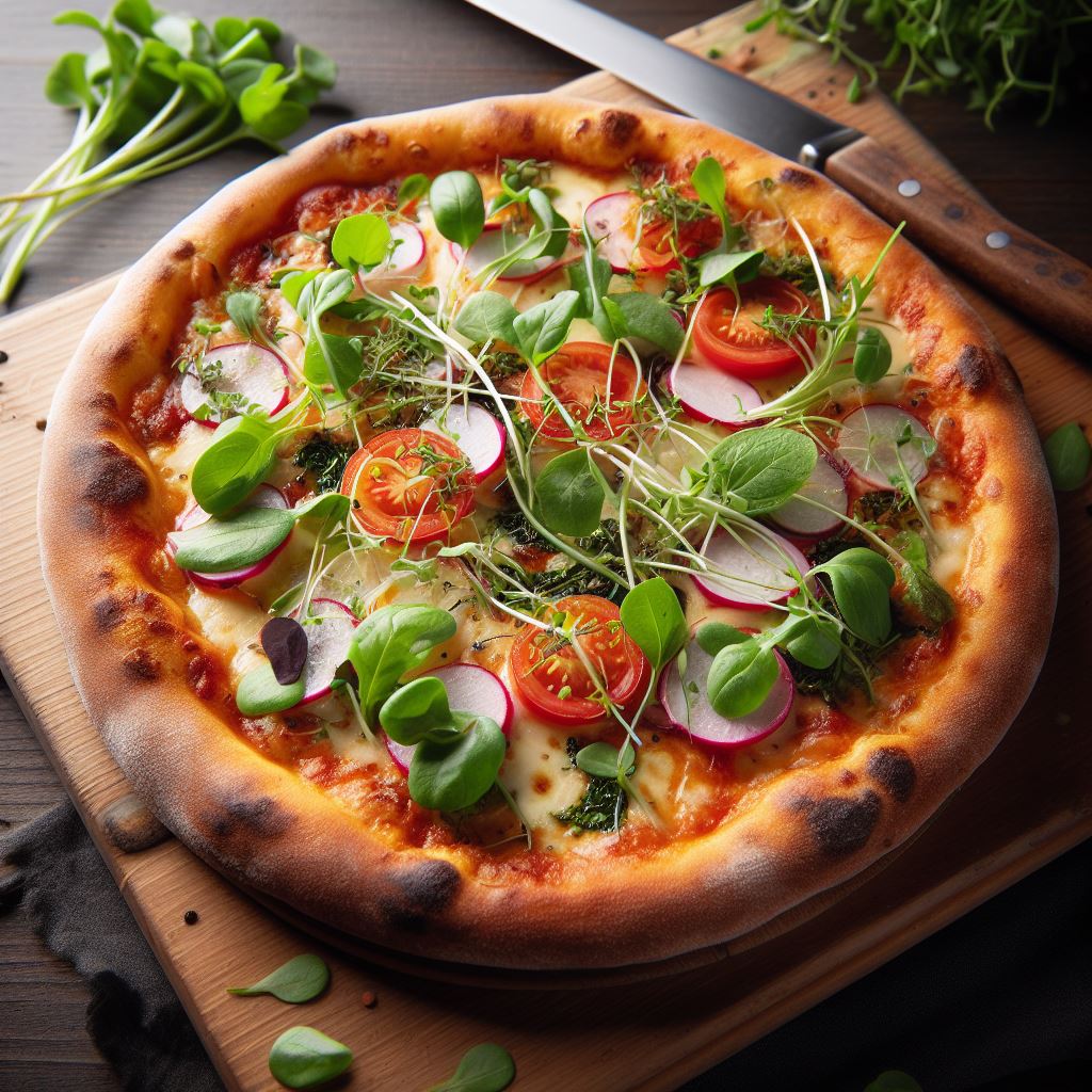 Culinary microgreens pizza