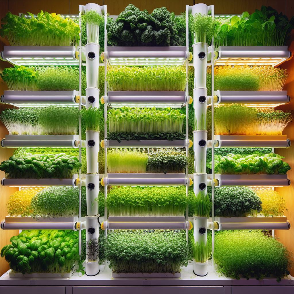 vertical hydroponic microgreens